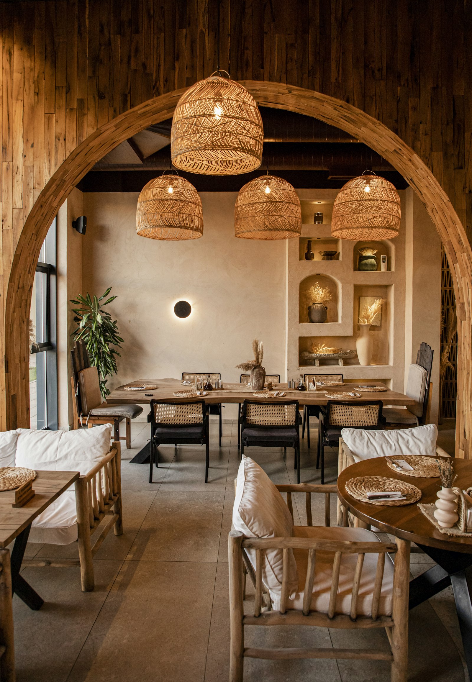 Intérieur en arche, projet Atelier Loma